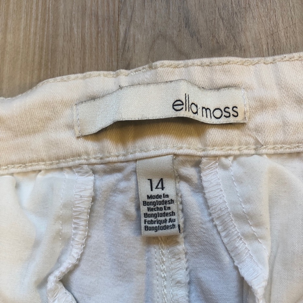 Ella Moss White Cropped Wide Leg Pants Women's 14 Stretch Cotton High Rise Crop - Picture 9 of 14